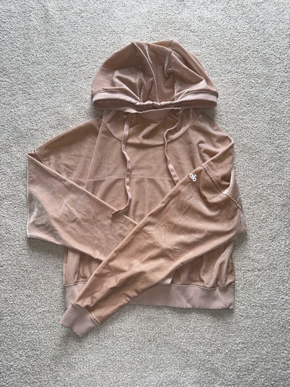 Alo Yoga Mauve Velvet Pullover Hoodie for Women